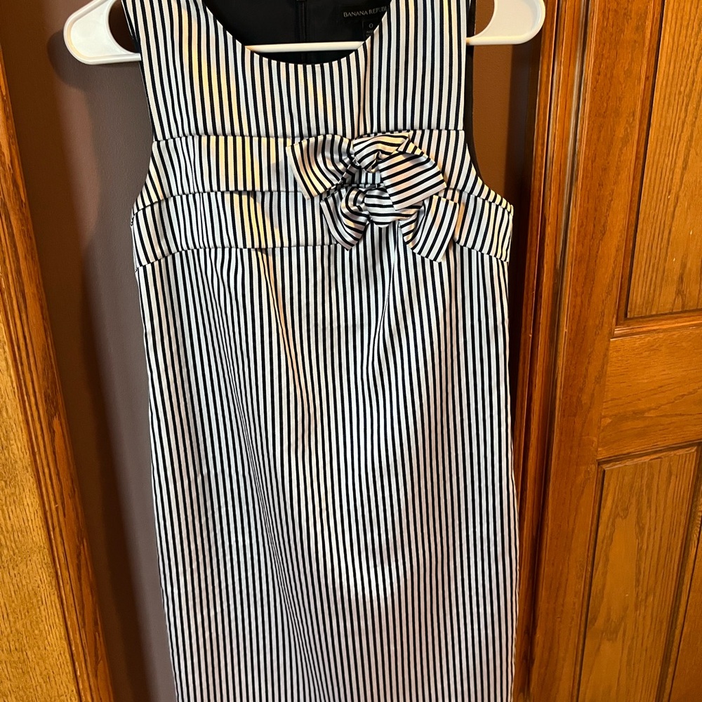 Banana Republic Navy and White Striped Dress